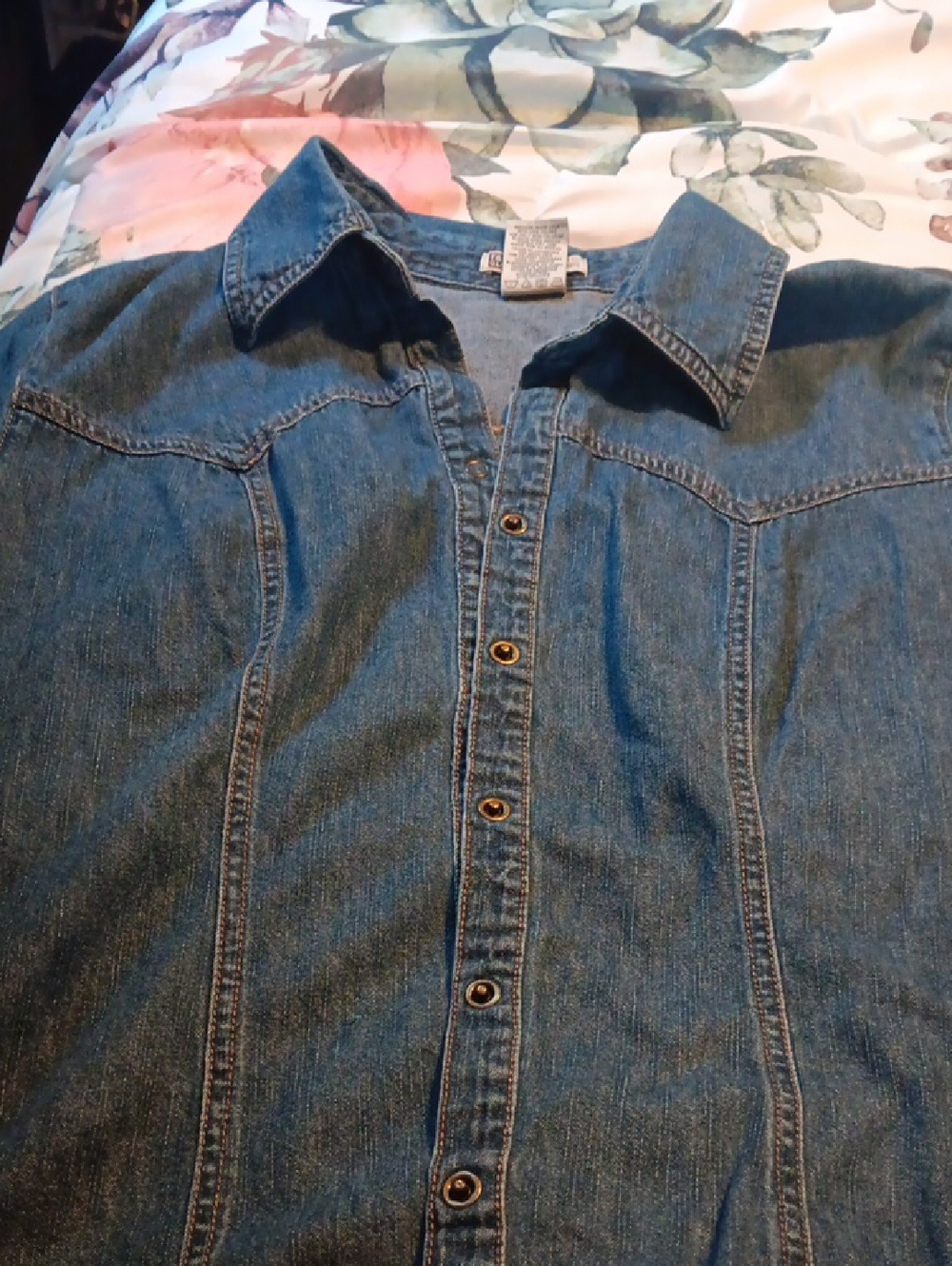 Faded Glory Medium Dark Tint Denim Shirt